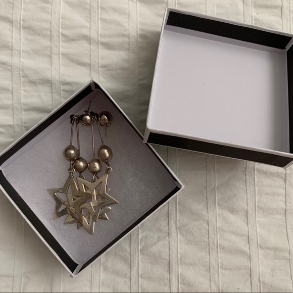 Sterling silver 925 hanging star earrings - Picture 2 of 3